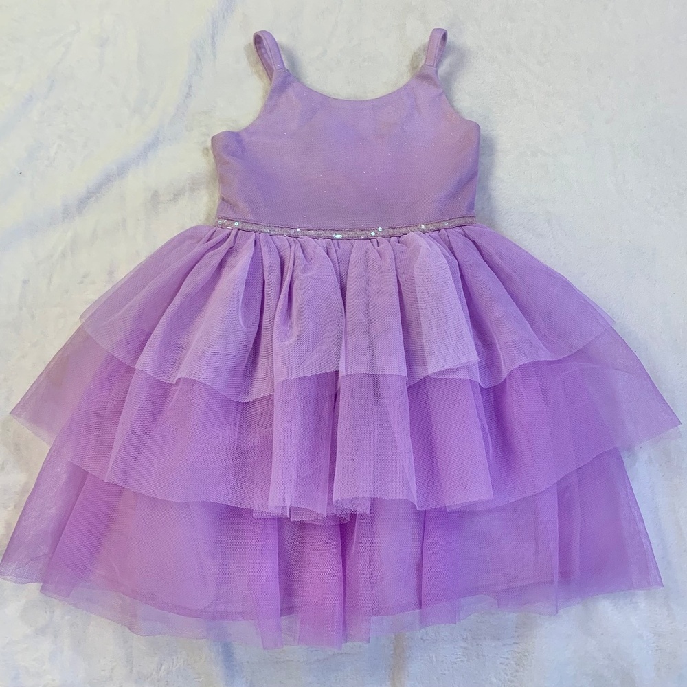 Cat & Jack Tiered Ombre Tulle Dress - Violet - Girls' Size XS (4/5)